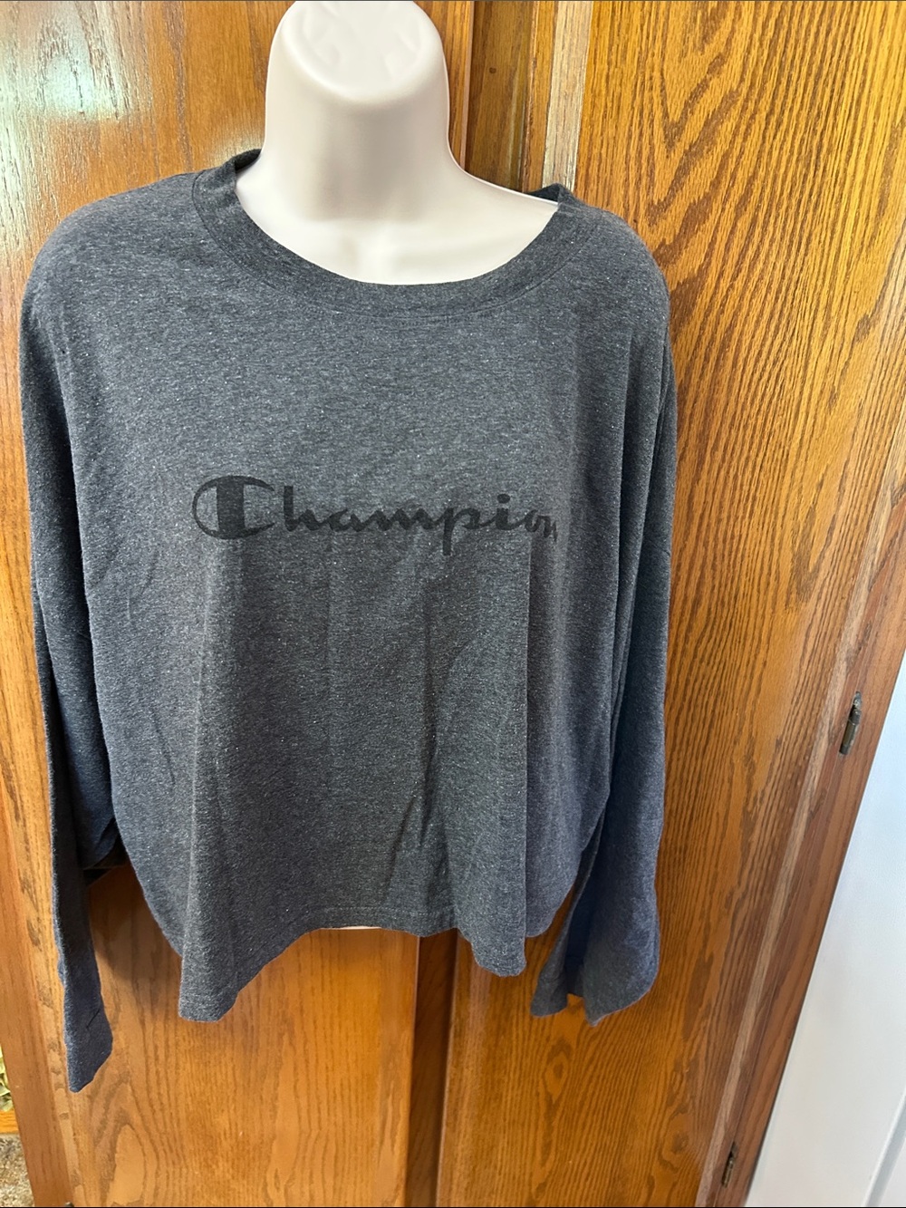 Champion Women's Dark Gray Logo Crewneck Sweatshirt